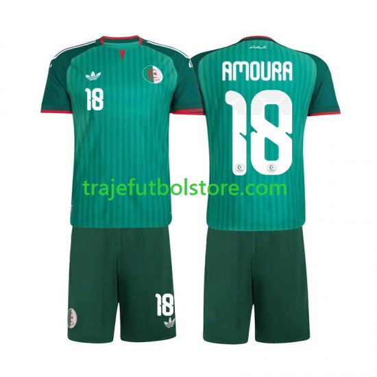 Camiseta 2ª Argelia Mohamed Amoura 18 Niño 2026 Manga Corta