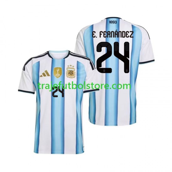 Camiseta 1ª Argentina Enzo Fernandez 24 Hombre Copa Mundial 2026 Manga Corta