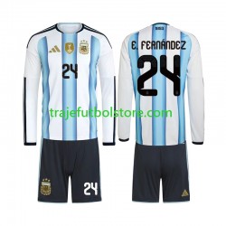 Camiseta 1ª Argentina Enzo Fernandez 24 Niño Copa Mundial 2026 ML Camiseta 1ª Argentina Enzo Fernandez 24 Niño Copa Mundial 2026 ML