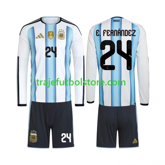 Camiseta 1ª Argentina Enzo Fernandez 24 Niño Copa Mundial 2026 ML