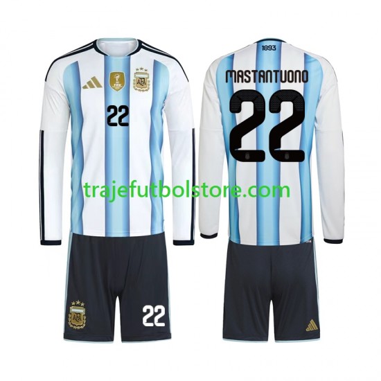 Camiseta 1ª Argentina Franco Mastantuono 22 Niño Copa Mundial 2026 ML