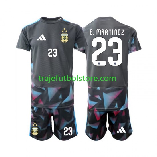 Camiseta 1ª Argentina Emiliano Martinez 23 Portero Niño Copa Mundial 2026 Manga Corta