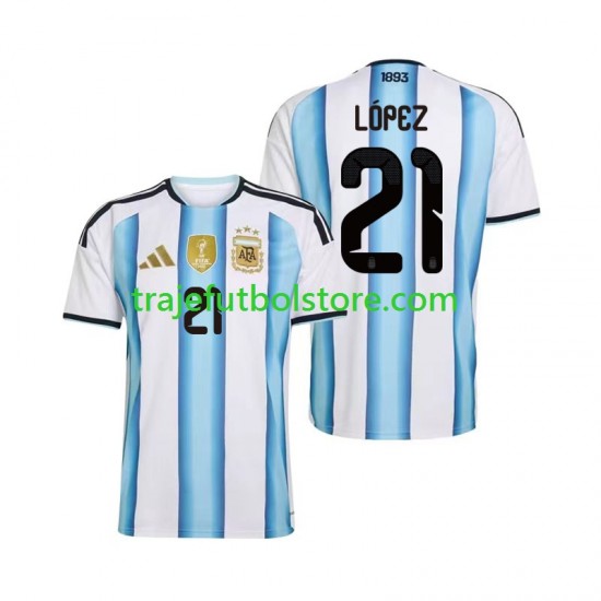 Camiseta 1ª Argentina Jose Manuel Lopez 21 Hombre Copa Mundial 2026 Manga Corta