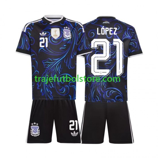 Camiseta 2ª Argentina Jose Manuel Lopez 21 Niño Copa Mundial 2026 Manga Corta