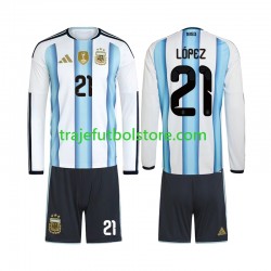 Camiseta 1ª Argentina Jose Manuel Lopez 21 Niño Copa Mundial 2026 ML Camiseta 1ª Argentina Jose Manuel Lopez 21 Niño Copa Mundial 2026 ML