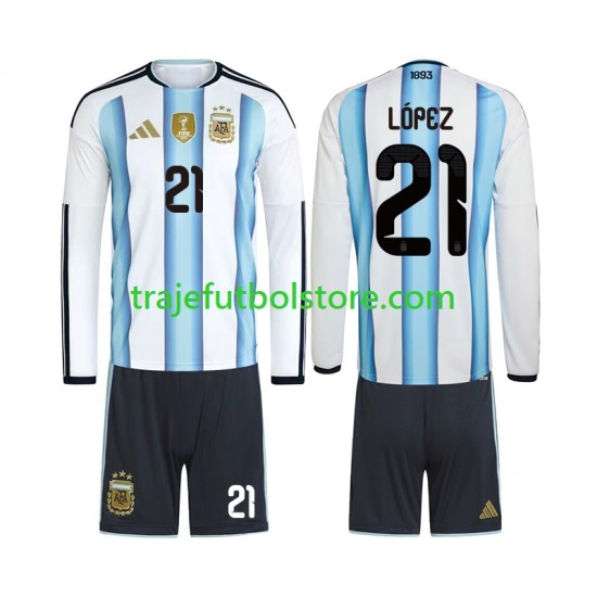 Camiseta 1ª Argentina Jose Manuel Lopez 21 Niño Copa Mundial 2026 ML