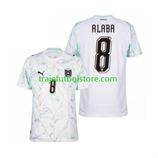 Camiseta 2ª Austria David Alaba 8 Hombre Copa Mundial 2026 Manga Corta