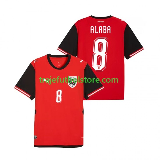 Camiseta 1ª Austria David Alaba 8 Hombre Copa Mundial 2026 Manga Corta