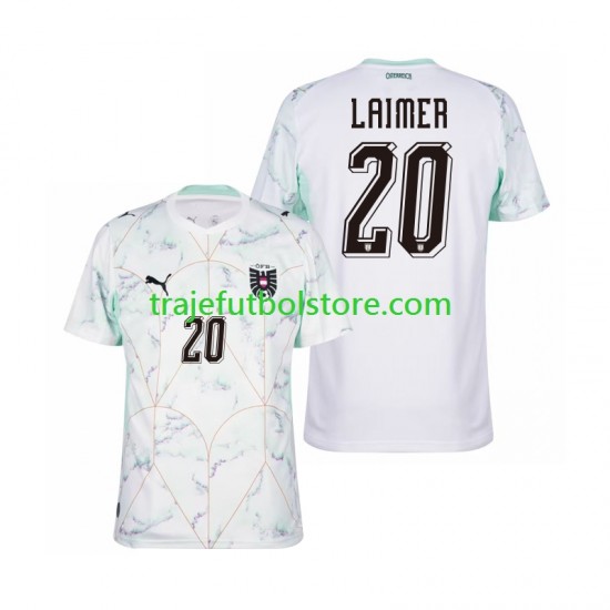 Camiseta 2ª Austria Konrad Laimer 20 Hombre Copa Mundial 2026 Manga Corta