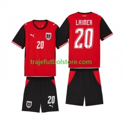 Camiseta 1ª Austria Konrad Laimer 20 Niño Copa Mundial 2026 Manga Corta Camiseta 1ª Austria Konrad Laimer 20 Niño Copa Mundial 2026 Manga Corta