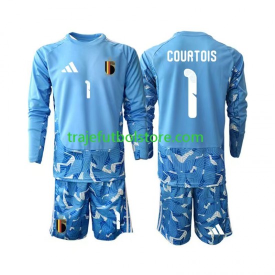 Camiseta 1ª Bélgica Thibaut Courtois 1 Portero Niño Copa Mundial 2026 ML