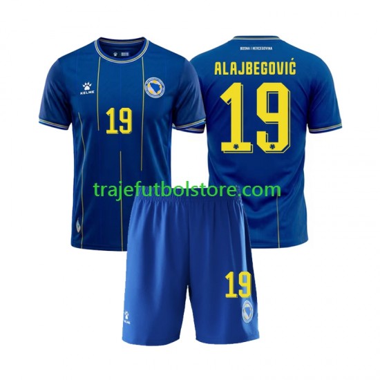 Camiseta 1ª Bosnia y Herzegovina Kerim Alajbegovic 19 Niño Copa Mundial 2026 Manga Corta