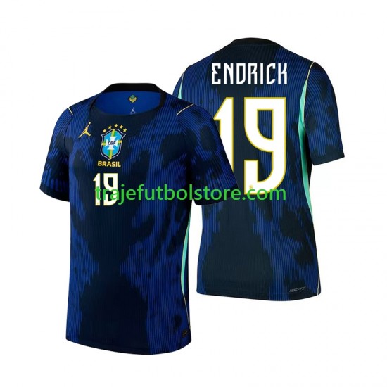 Camiseta 2ª Brasil Endrick 19 Hombre Copa Mundial 2026 Manga Corta