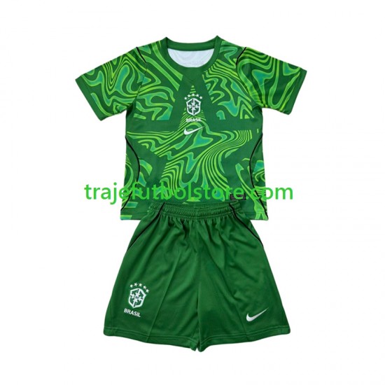 Camiseta 2ª Brasil Portero Niño Copa Mundial 2026 Manga Corta