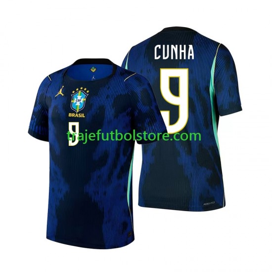 Camiseta 2ª Brasil Matheus Cunha 9 Hombre Copa Mundial 2026 Manga Corta