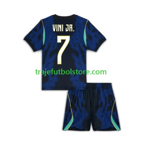 Camiseta 2ª Brasil Vinicius Junior 7 Niño Copa Mundial 2026 Manga Corta