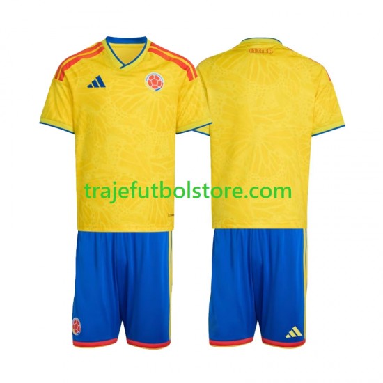 Camiseta 1ª Colombia Niño Copa Mundial 2026 Manga Corta