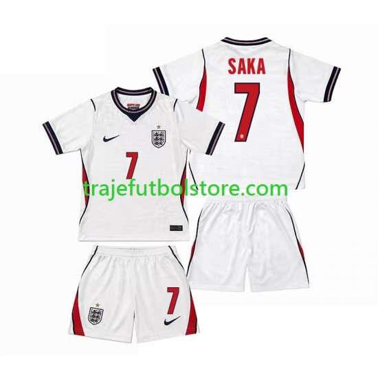 Camiseta 1ª Inglaterra Bukayo Saka 7 Niño Copa Mundial 2026 Manga Corta