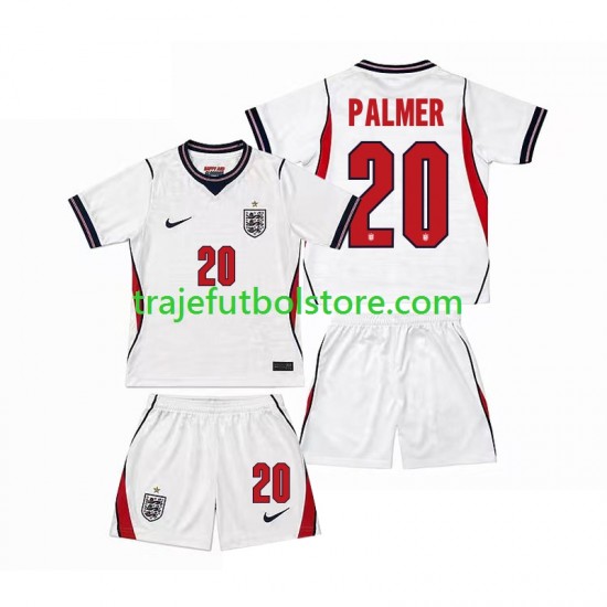 Camiseta 1ª Inglaterra Cole Palmer 20 Niño Copa Mundial 2026 Manga Corta