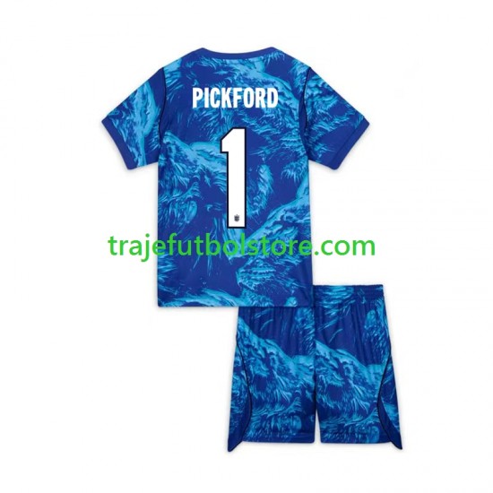 Camiseta 3ª Inglaterra Jordan Pickford 1 Portero Niño Copa Mundial 2026 Manga Corta