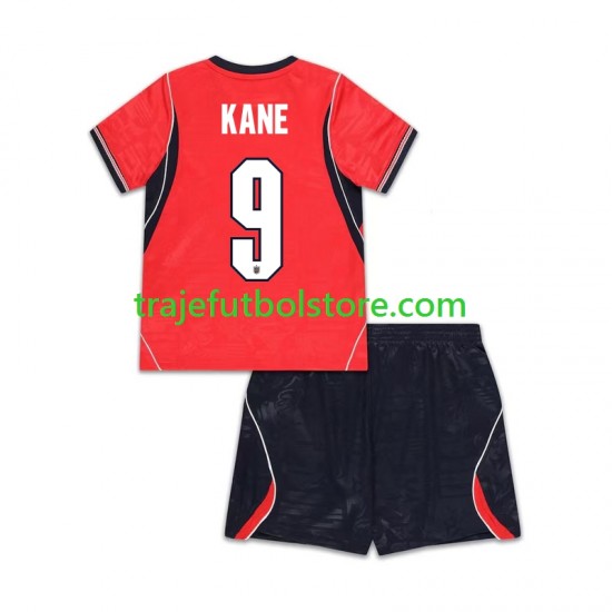 Camiseta 2ª Inglaterra Harry Kane 9 Niño Copa Mundial 2026 Manga Corta