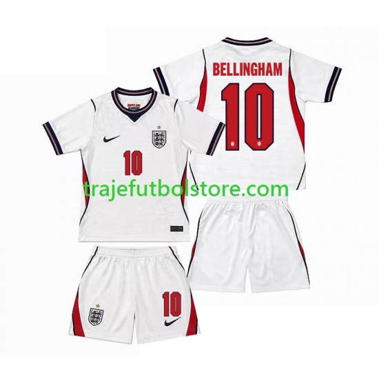 Camiseta 1ª Inglaterra Jude Bellingham 10 Niño Copa Mundial 2026 Manga Corta