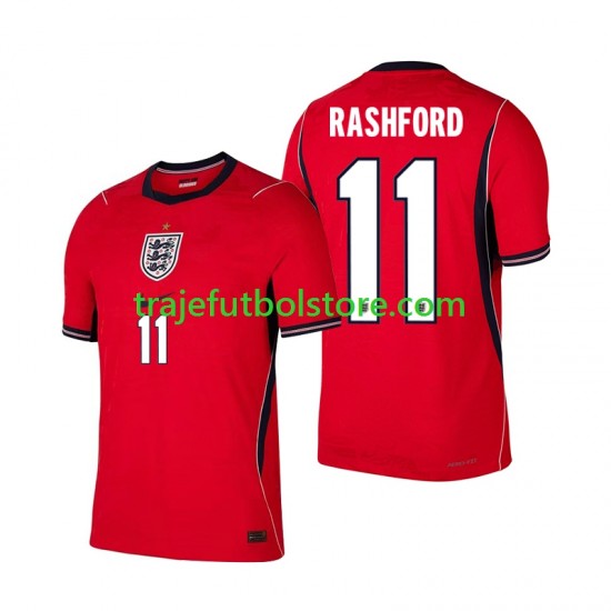 Camiseta 2ª Inglaterra Marcus Rashford 11 Hombre Copa Mundial 2026 Manga Corta