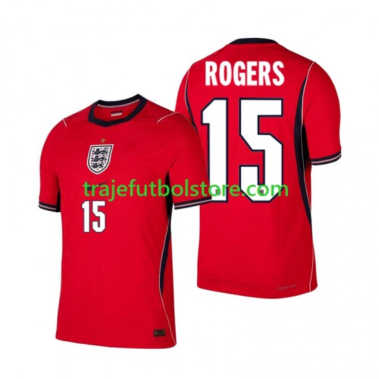 Camiseta 2ª Inglaterra Morgan Rogers 15 Hombre Copa Mundial 2026 Manga Corta