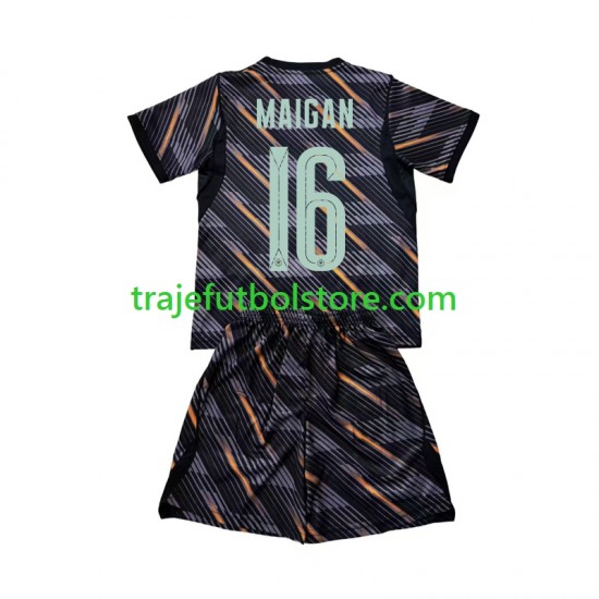 Camiseta 1ª Francia Mike Maignan 16 Portero Niño Copa Mundial 2026 Manga Corta
