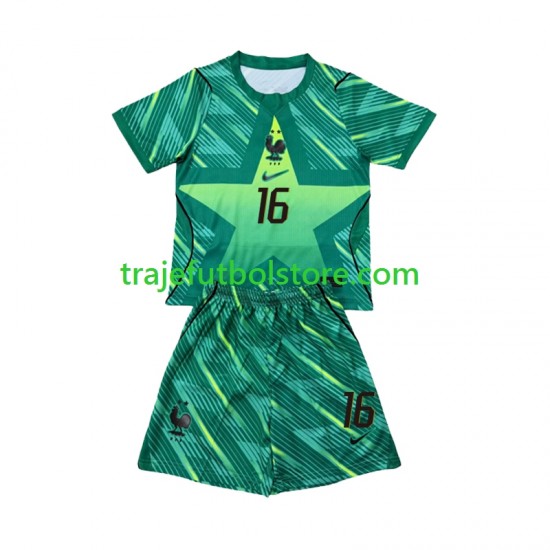 Camiseta 3ª Francia Mike Maignan 16 Portero Niño Copa Mundial 2026 Manga Corta