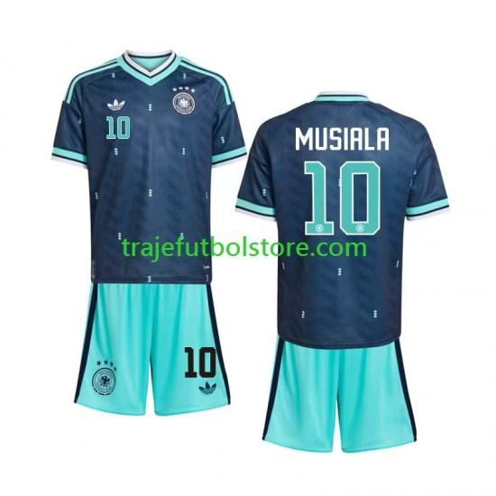 Camiseta 2ª Alemania Jamal Musiala 10 Niño Copa Mundial 2026 Manga Corta