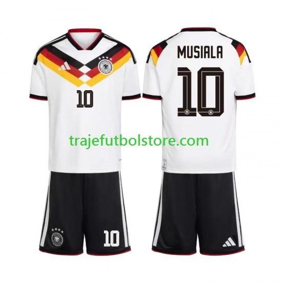 Camiseta 1ª Alemania Jamal Musiala 10 Niño Copa Mundial 2026 Manga Corta