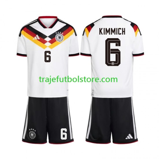 Camiseta 1ª Alemania Joshua Kimmich 6 Niño Copa Mundial 2026 Manga Corta