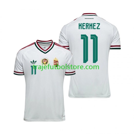 Camiseta 2ª Hungría Milos Kerkez 11 Hombre Copa Mundial 2026 Manga Corta