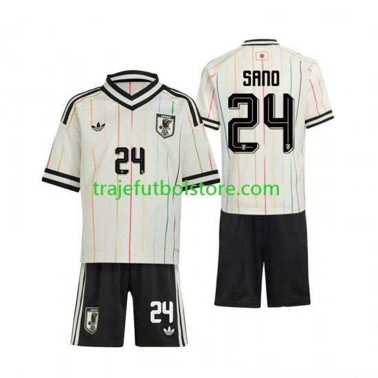 Camiseta 2ª Japón Kaishu Sano 24 Niño Copa Mundial 2026 Manga Corta