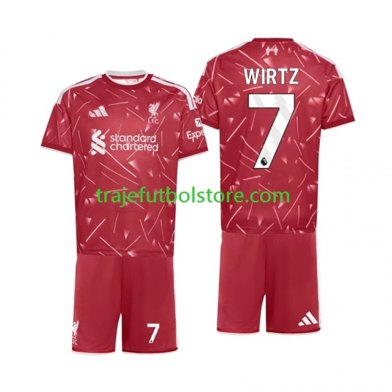 Camiseta 1ª Liverpool Florian Wirtz 7 Niño 2026-2027 Manga Corta
