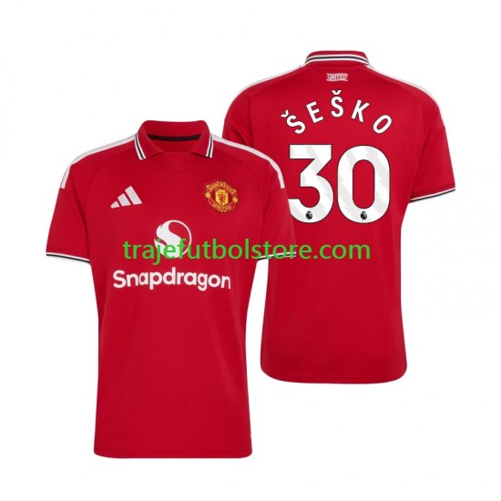 Camiseta 1ª Manchester United Benjamin Sesko 30 Hombre 2026-2027 Manga Corta