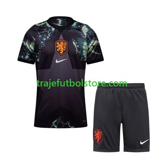 Camiseta 2ª Países Bajos Portero Niño Copa Mundial 2026 Manga Corta