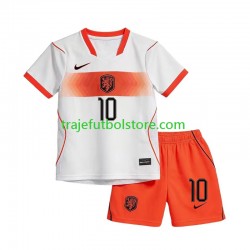 Camiseta 2ª Países Bajos Memphis Depay 10 Niño Copa Mundial 2026 Manga Corta