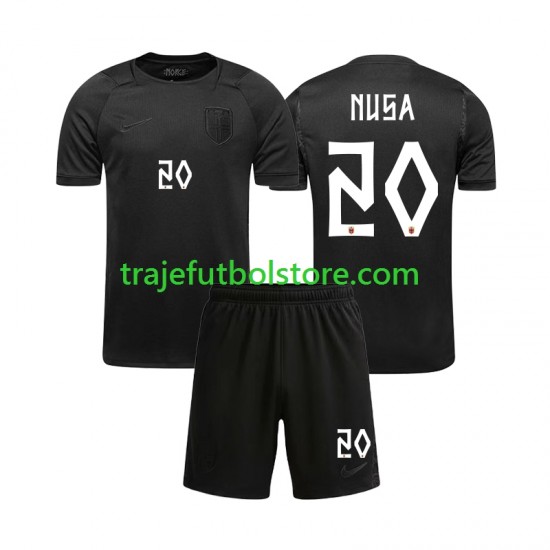Camiseta 2ª Noruega Antonio NUSA 20 Niño Copa Mundial 2026 Manga Corta