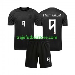 Camiseta 2ª Noruega Braut Haaland 9 Niño Copa Mundial 2026 Manga Corta