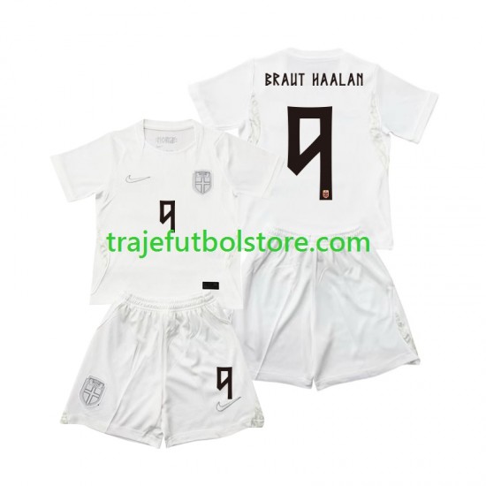 Camiseta 3ª Noruega Braut Haaland 9 Niño Copa Mundial 2026 Manga Corta