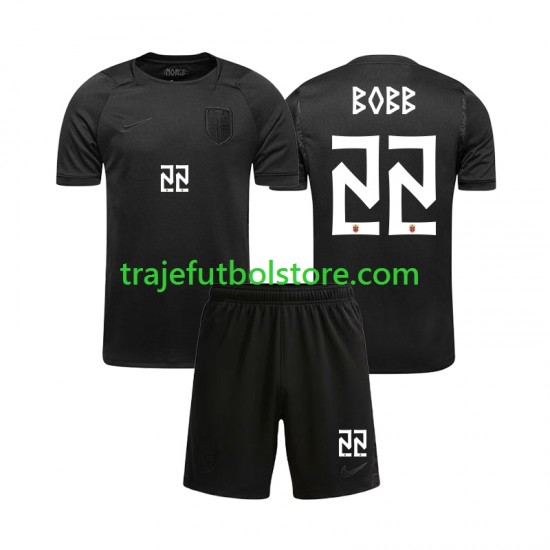 Camiseta 2ª Noruega Oscar Bobb 22 Niño Copa Mundial 2026 Manga Corta
