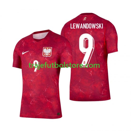 Camiseta 2ª Polonia Robert Lewandowski 9 Hombre 2026 Manga Corta