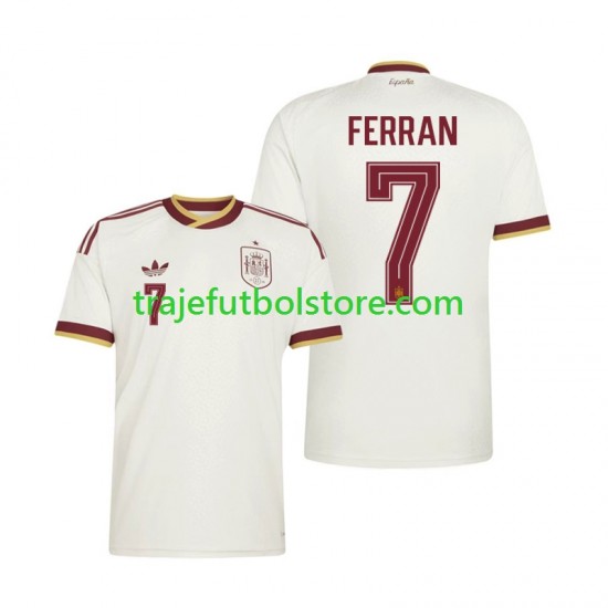 Camiseta 2ª España Ferran Torres 7 Hombre Copa Mundial 2026 Manga Corta