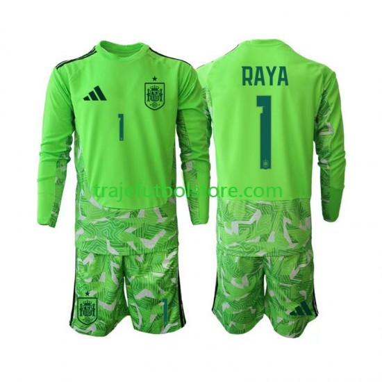 Camiseta España David Raya 1 6th Portero Niño verde Copa Mundial 2026 ML