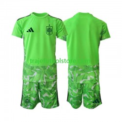 Camiseta España 6th Portero Niño verde Copa Mundial 2026 Manga Corta