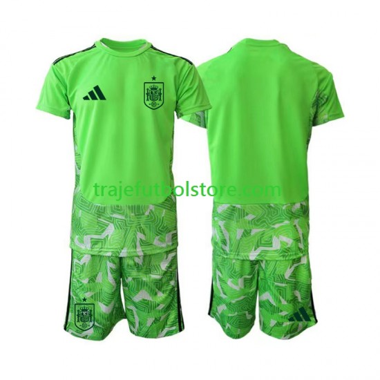 Camiseta España 6th Portero Niño verde Copa Mundial 2026 Manga Corta