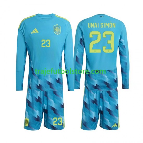 Camiseta 1ª España Unai Simon 23 Portero Niño Copa Mundial 2026 ML