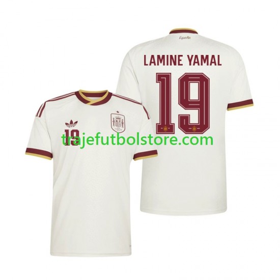 Camiseta 2ª España Lamine Yamal 19 Hombre Copa Mundial 2026 Manga Corta